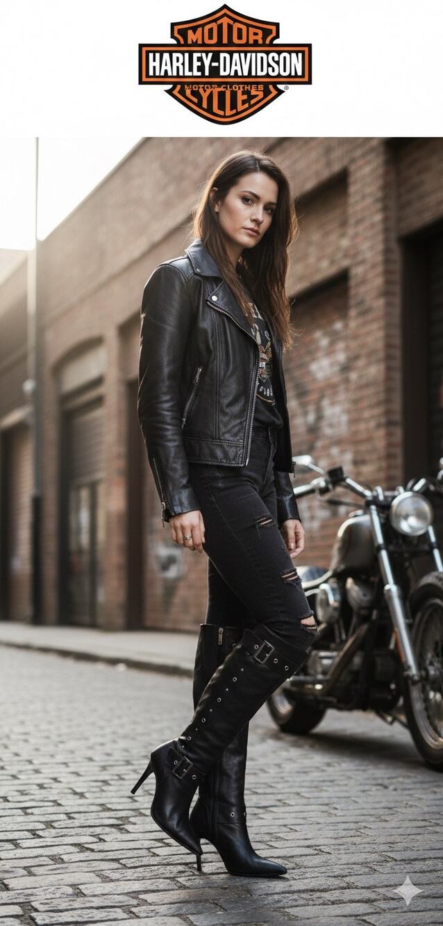 Authentic Harley-Davidson Women's "Chesterton" D85370 Stiletto Tall Boots